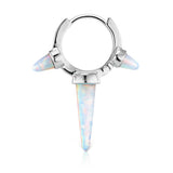 Triple Long Opal Spike Clicker Earring by Maria Tash in White Gold - Earring. Navel Rings Australia.