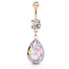 The Opálio Rock Drop Belly Ring with Rose Gold Plating