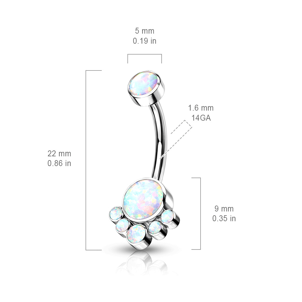Titanium opal 2025 belly ring