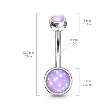 Misty Empress Disc Belly Bar with Gold Plating - Basic Curved Barbell. Navel Rings Australia.