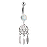 Byron's Opaline Dream Catcher Belly Ring - Dangling Belly Ring. Navel Rings Australia.