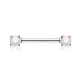 Double Opaline Nipple Barbell Ring - Nipple Ring. Navel Rings Australia.