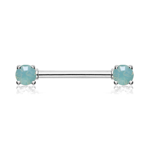 Double Opaline Nipple Barbell Ring - Nipple Ring. Navel Rings Australia.
