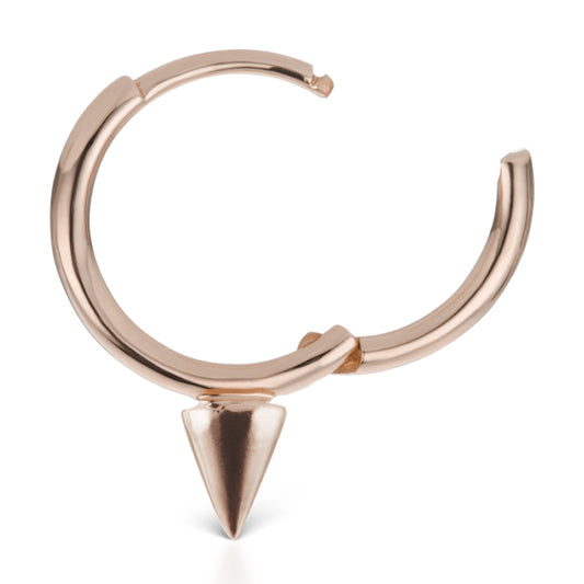 Single Spike Non-Rotating Earring by Maria Tash in Rose Gold - Earring. Navel Rings Australia.