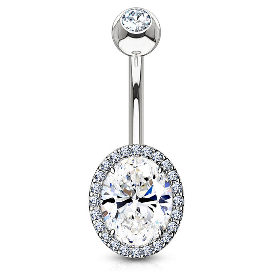 Jojo Ovaline Belly Bar - Basic Curved Barbell. Navel Rings Australia.