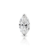 Marquise Diamond Threaded Stud Earring by Maria Tash in 14K White Gold. Flat Stud.