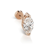 Marquise Diamond Threaded Stud Earring by Maria Tash in 18K Rose Gold. Flat Stud.