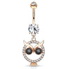 Mångata Hooting Owl Belly Bar with Rose Gold Plating