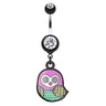 Owl Eyes On You Belly Dangle - Dangling Belly Ring. Navel Rings Australia.