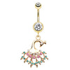 Gold Rainbow Peacock Belly Ring
