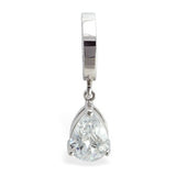 TummyToys® Larme CZ Surgical Steel Dangling Pear - TummyToys® Patented Clasp. Navel Rings Australia.