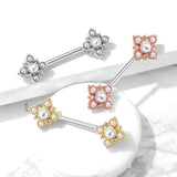 April Pearl Nipple Jewellery with Rose Gold Plating - Nipple Ring. Navel Rings Australia.