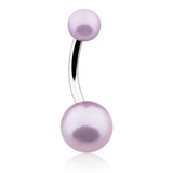 Lustre Plus Pearl Belly Button Rings - Basic Curved Barbell. Navel Rings Australia.