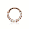 Pearl Horizontal Eternity Clicker by Maria Tash in Rose Gold