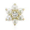 Pearl Flower Diamond Centre Earring by Maria Tash in 14K Gold. Butterfly Stud.