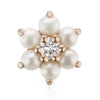 Pearl Flower Diamond Centre Earring by Maria Tash in 14K Rose Gold. Butterfly Stud.