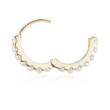 Eternity Pearl Earring by Maria Tash in Yellow Gold - Earring. Navel Rings Australia.