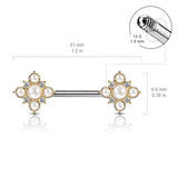 April Pearl Nipple Jewellery with Rose Gold Plating - Nipple Ring. Navel Rings Australia.