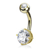 Petites Classic Belly Bar with Gold Plating