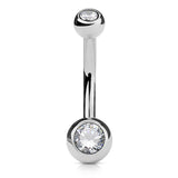 Petite Ball Classique Belly Bars - Basic Curved Barbell. Navel Rings Australia.