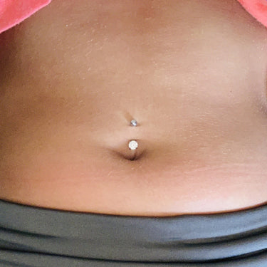 Petites Classic Belly Bar Aquamarine 3/8'' (10mm) Standard