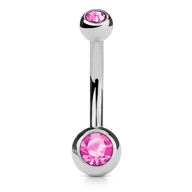 Petite Ball Classique Belly Bars Crystal 3/8'' (10mm)