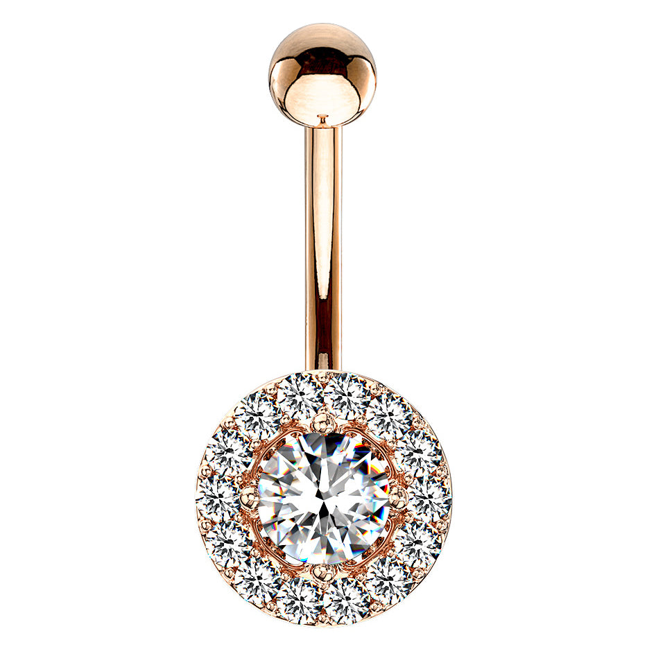 16g Petite Diana Navel Ring with Rose Gold Plating - Reverse Top Down Belly Ring. Navel Rings Australia.
