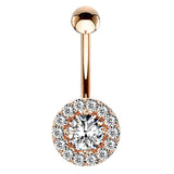 16g Petite Diana Navel Ring with Rose Gold Plating - Reverse Top Down Belly Ring. Navel Rings Australia.