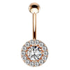 16g  Petite Diana Navel Ring with Rose Gold Plating