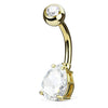 Teardrop Belly Button Ring with Gold Plating