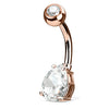 Rose Gold Teardrop Belly Button Ring