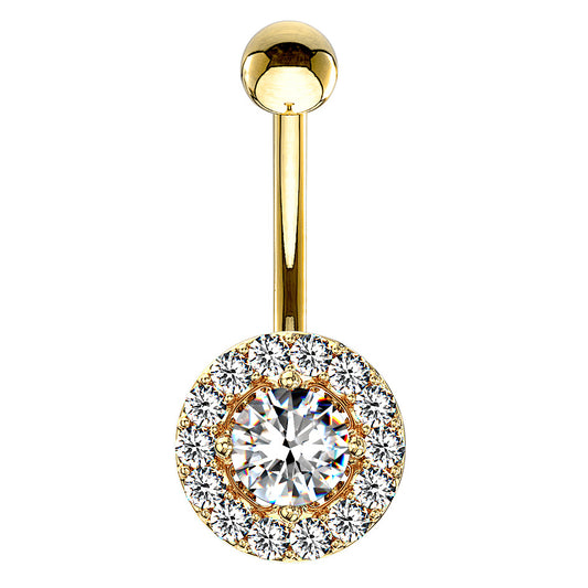16g Petite Diana Navel Ring with Gold Plating - Reverse Top Down Belly Ring. Navel Rings Australia.