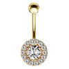 16g  Petite Diana Navel Ring with Gold Plating