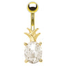 Piña Pineapple Belly Ring - Fixed (non-dangle) Belly Bar. Navel Rings Australia.
