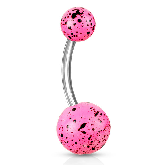 Fluorescent Paint Splat Belly Bars - Basic Curved Barbell. Navel Rings Australia.
