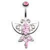 Candy Pink Butterfly Navel Ring