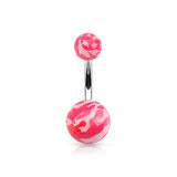 Go Camo Acrylic Belly Bars - Basic Curved Barbell. Navel Rings Australia.