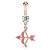 Love Struck Cupid Belly Dangle with Rose Gold Plating