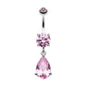 Berquem Pear Navel Bar - Dangling Belly Ring. Navel Rings Australia.