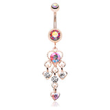 Lamellah Sensual Heart Belly Bar - Dangling Belly Ring. Navel Rings Australia.