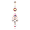 Lamellah Sensual Heart Belly Bar - Dangling Belly Ring. Navel Rings Australia.