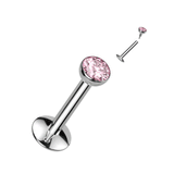 Titanium Flat Back Gem Body Jewellery. Internally Threaded Flat Back Stud. 16g or 18g