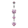 Dixi Crystal Heart Belly Ring - Dangling Belly Ring. Navel Rings Australia.