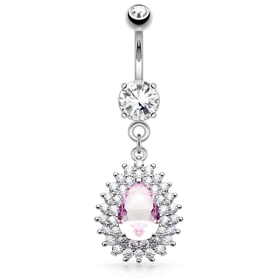 Astrid Pink Belly Dangle - Dangling Belly Ring. Navel Rings Australia.