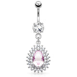 Astrid Pink Belly Dangle - Dangling Belly Ring. Navel Rings Australia.