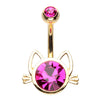 Golden Silhouette Kitty Belly Ring