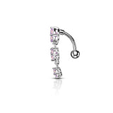 Opaline Top Drop Belly Bar - Reverse Top Down Belly Ring. Navel Rings Australia.