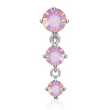 Opaline Top Drop Belly Bar - Reverse Top Down Belly Ring. Navel Rings Australia.