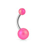 Matte Finish Pearlish Belly Bars - Basic Curved Barbell. Navel Rings Australia.