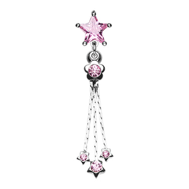 Shoot for the Stars Belly Bar - Reverse Top Down Belly Ring. Navel Rings Australia.